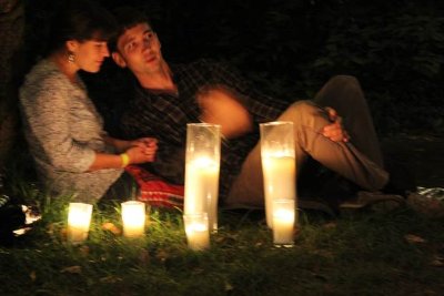 Аренда 100 насыпных напольных свечей 25 комплектов свечей. Один комплект - 4 свечи разных размеров (70, 50, 40, 30 см)