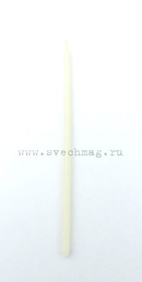 Свеча восковая четырехчасовая белая Время горения около 4 ч. Длина 30 см. 100% натуральный осветленный пчелиный воск. Духовность, божественная сила, очищение, молитва.