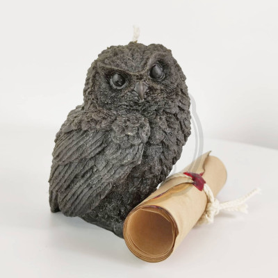 Сова мудрости свеча фигурная парафиновая без ритуала сосредоточенность, защита от негатива, мудрость в принятии решений