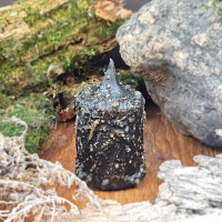 Свеча восковая столбик черная с полынью